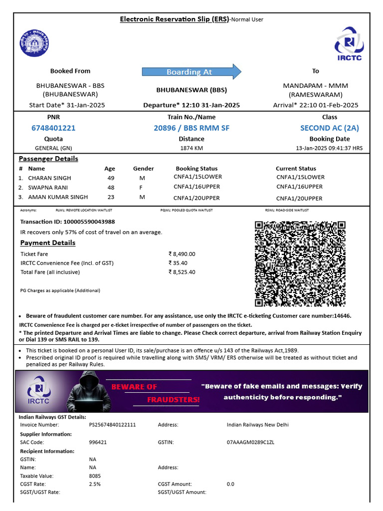 Railway Ticket Fine Receipt Details | PDF | Identity Document | Payments
