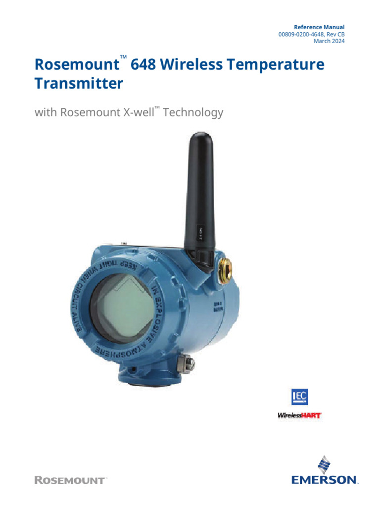 Manual Rosemount 648 Wireless Temperature Transmitter en 76216 | PDF ...