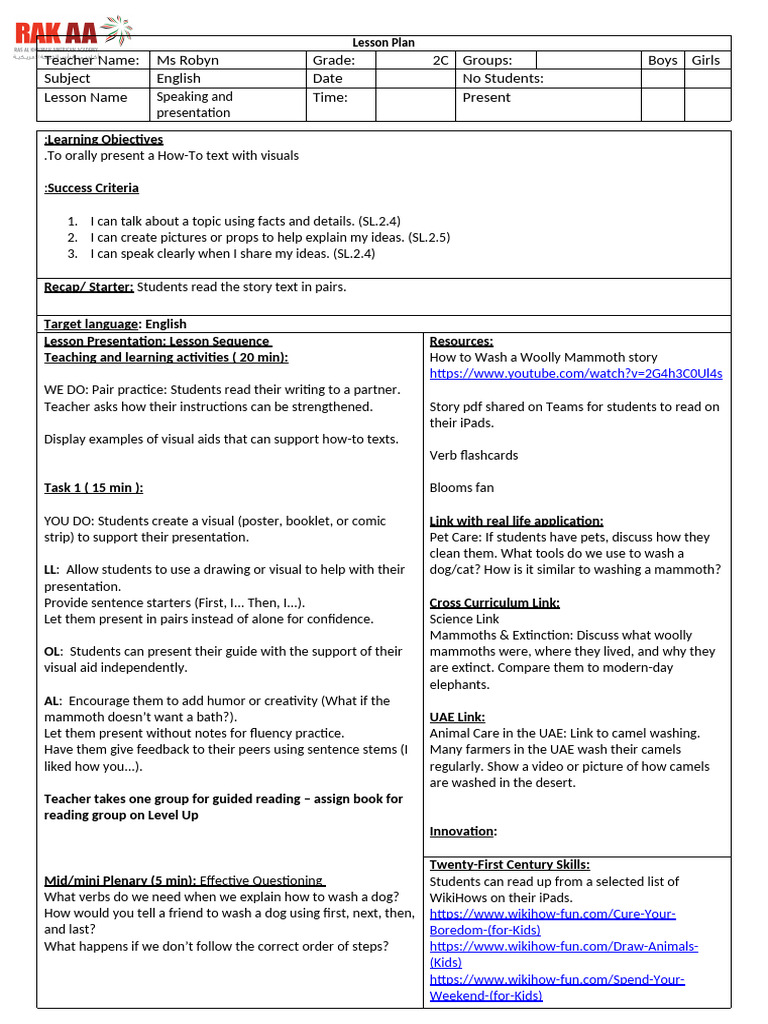 Updated 2C - Eng - DLP5 - Inspection Week | PDF | Learning | Human ...