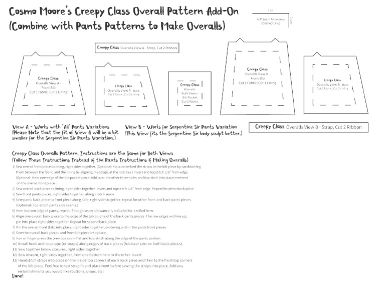 Cosmo Moores Creepy Class Over All Pattern Add On | PDF