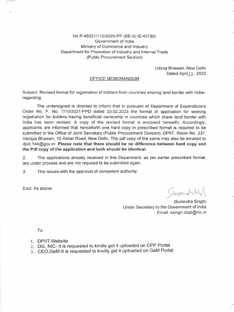 Revised Format For Registration of Bidders From Co - 1683547112 | PDF ...