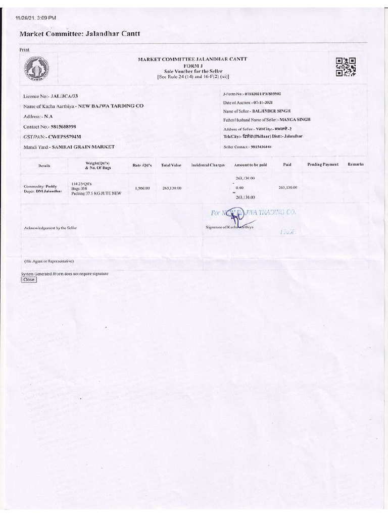 J Form Jalandhar | PDF