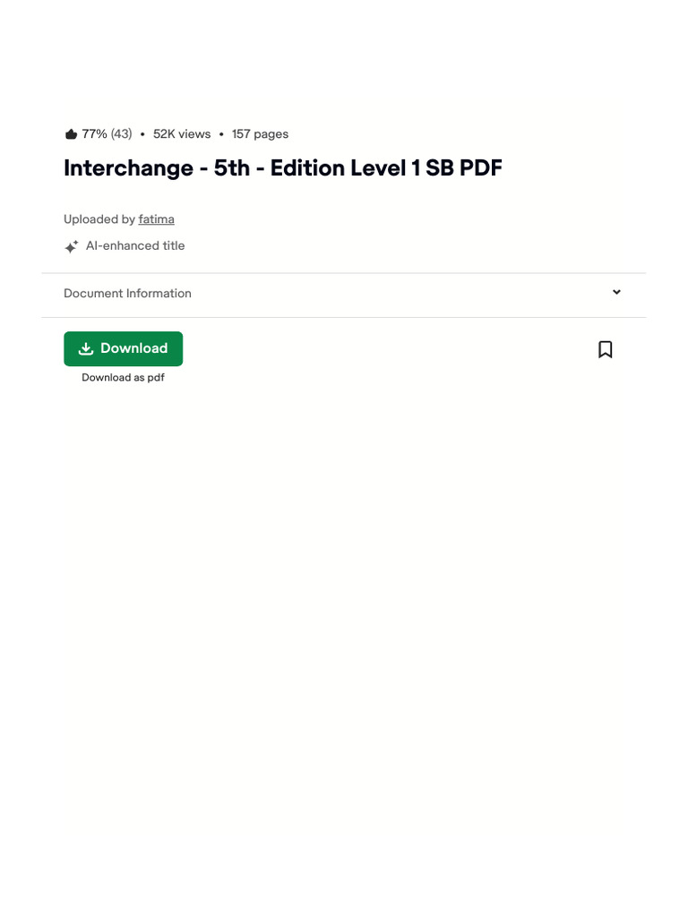 Interchange - 5th - Edition Level 1 SB PDF - PDF | PDF