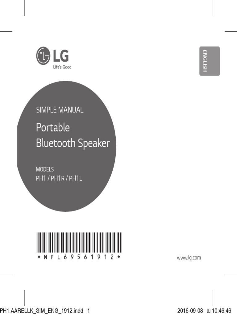 LG PH1 Portable Bluetooth Speaker Manual | PDF | Electricity ...