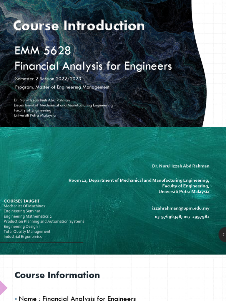 Financial Analysis for Engineers Course | PDF | Cost Accounting | Cost