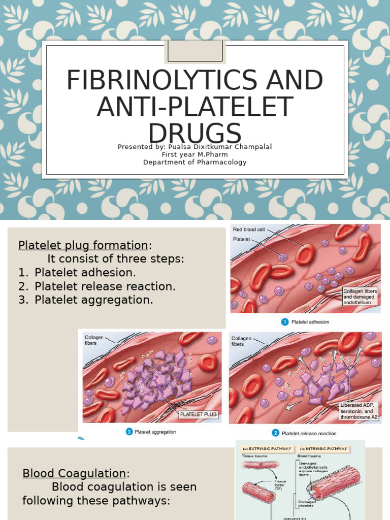 Fibrinolytics and Antiplatelet Drugs Overview | PDF | Thrombus ...
