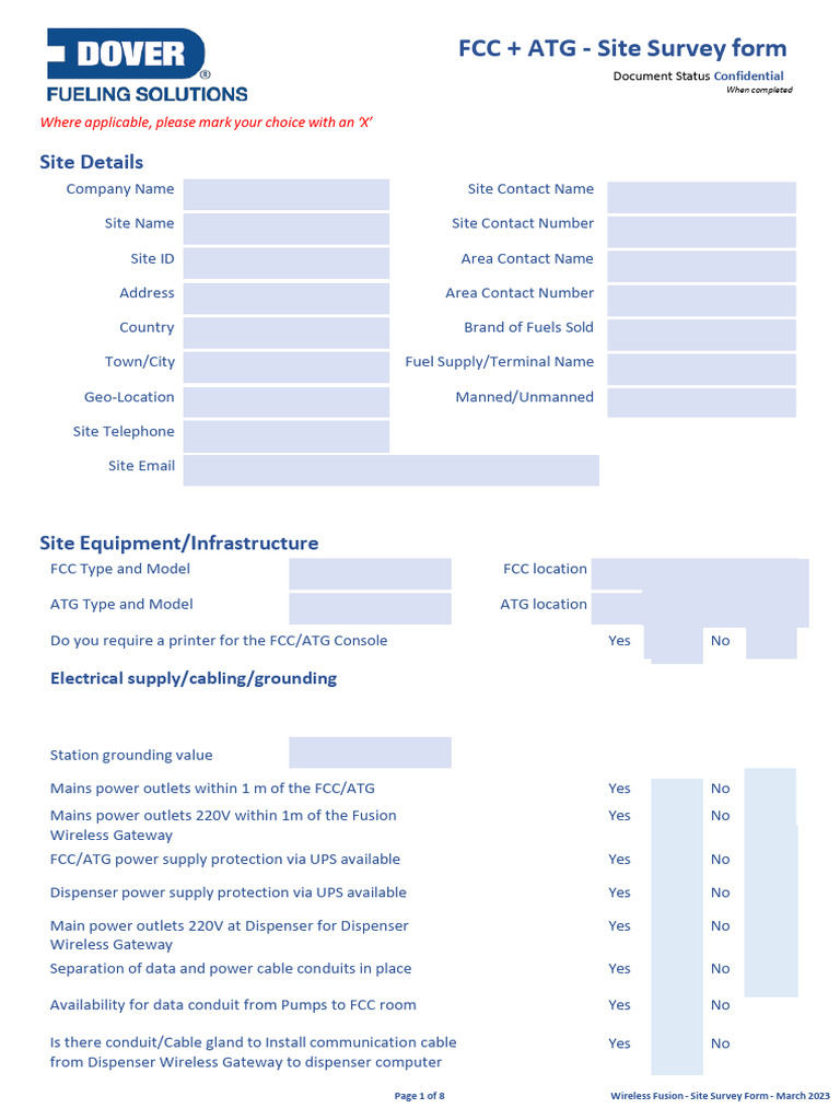 Wireless Site Survey Form Template | PDF | Computer Network | Federal ...