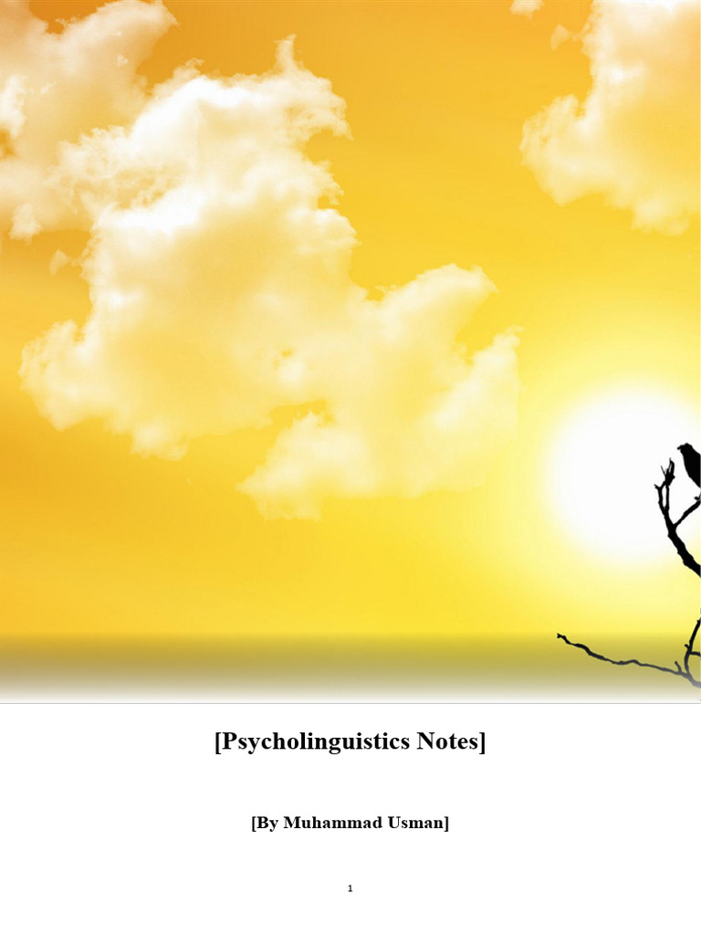Psycholinguistics: Language Learning Insights | PDF | Psycholinguistics ...