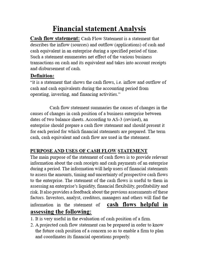 Understanding Cash Flow Statements | PDF | Cash Flow Statement ...