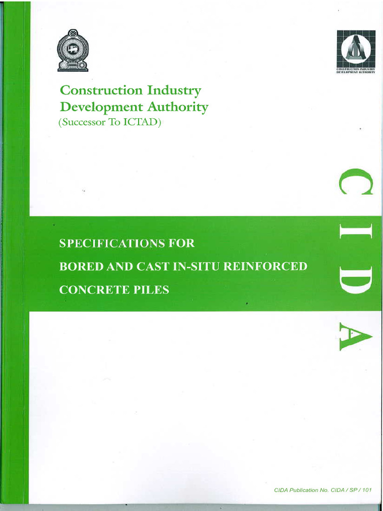 Specification For Bored and Cast In-Situ Reinforced Concrete Piles | PDF