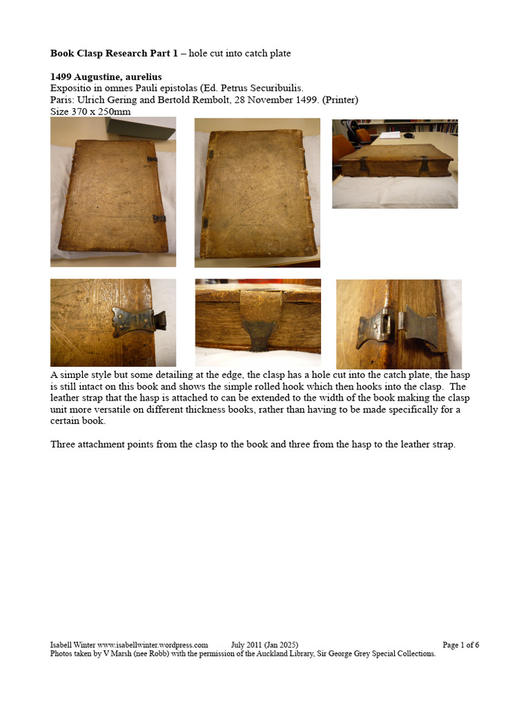 Medieval Book Clasp Analysis | PDF | Bookbinding | Written Communication