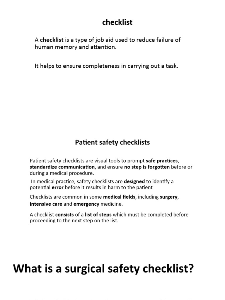 2 Surgical Checklist PDF | PDF | Surgery | Operating Theater