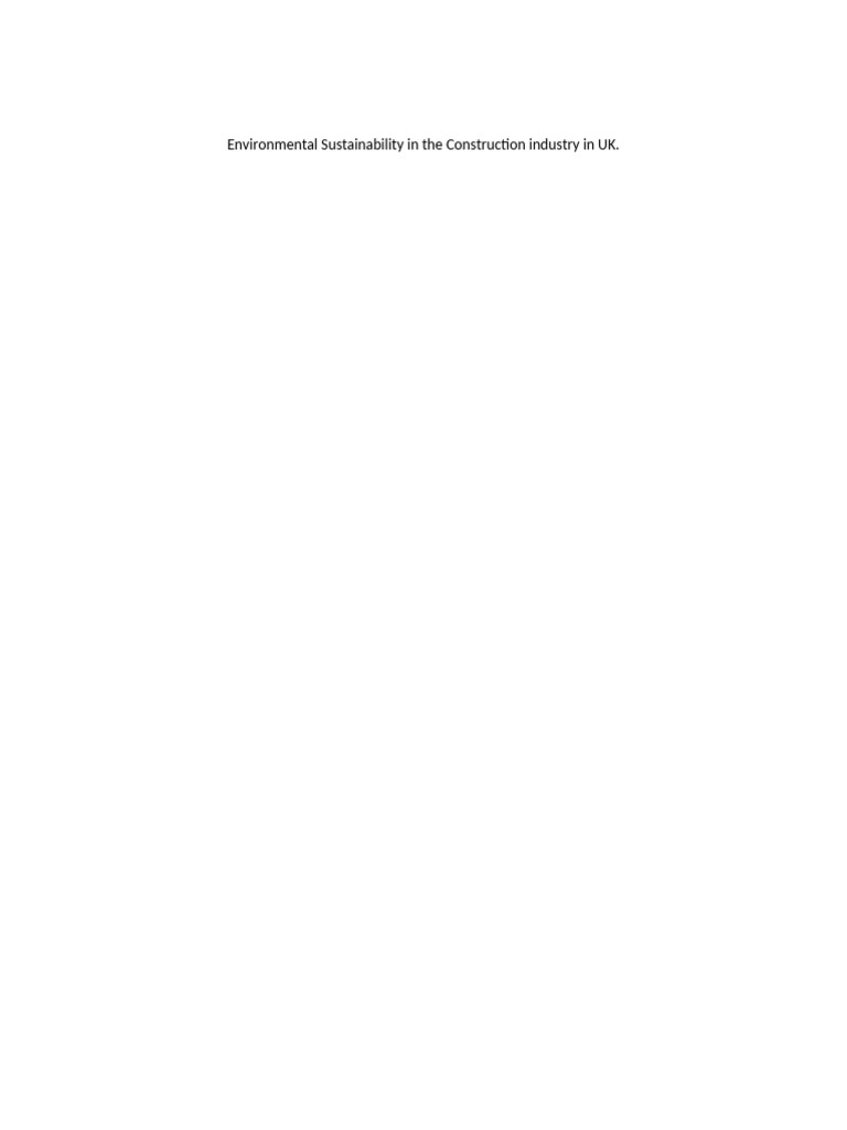 UK Construction Industry's Environmental Sustainability | PDF ...