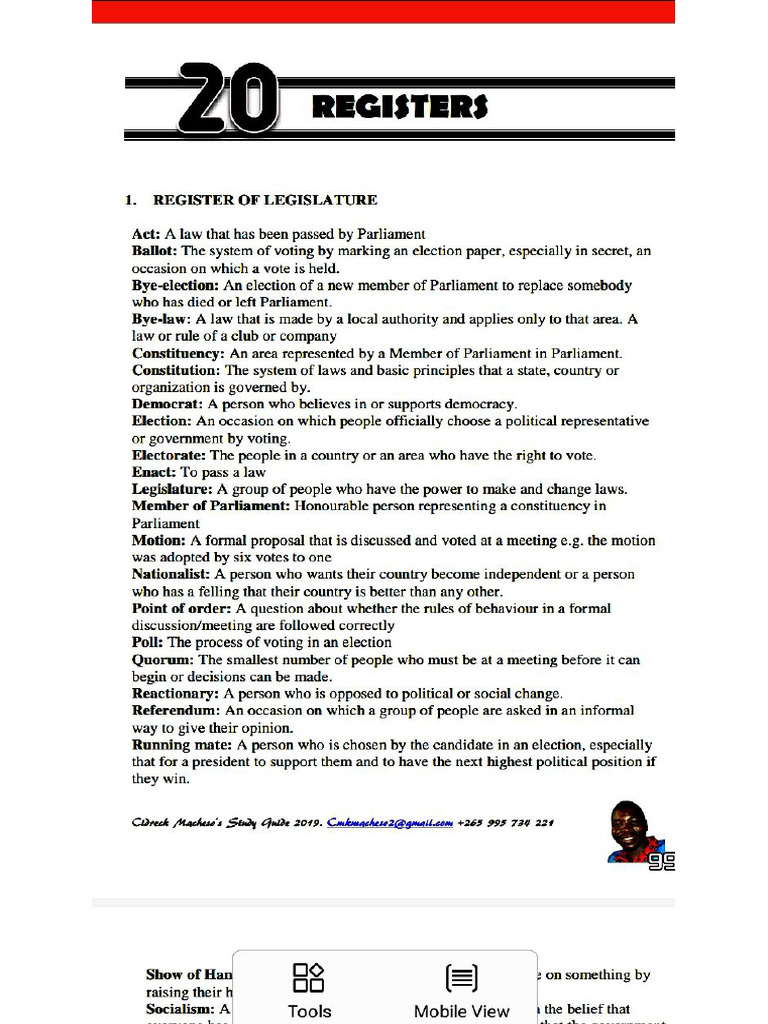 Englishgrammar MSCETopic Registers | PDF