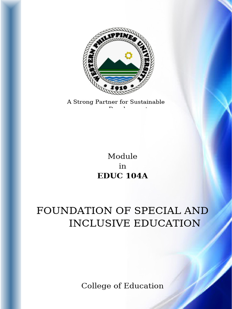 Inclusive Education Module Overview | PDF | Inclusion (Education ...