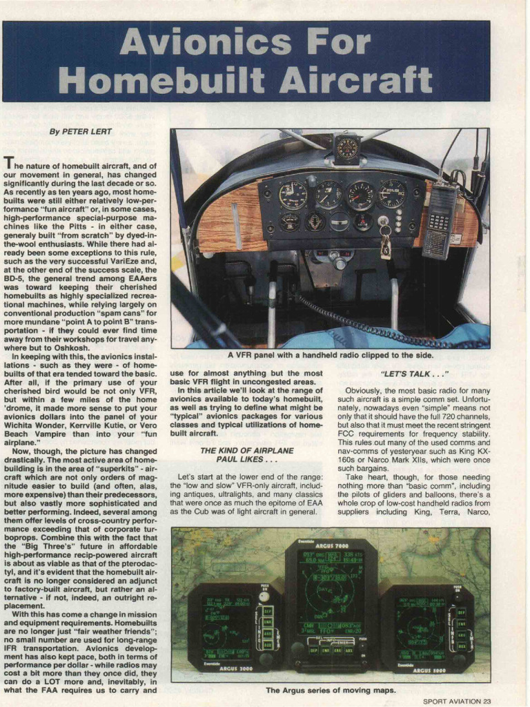 Avionics for Homebuilt Aircraft Guide | PDF | Instrument Flight Rules ...