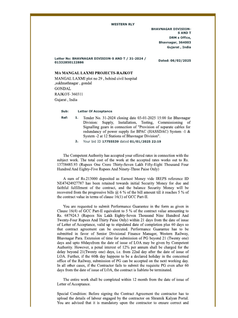BHAVNAGAR DIVISION-S AND T 31-2024 - Axle Counter Cards | PDF