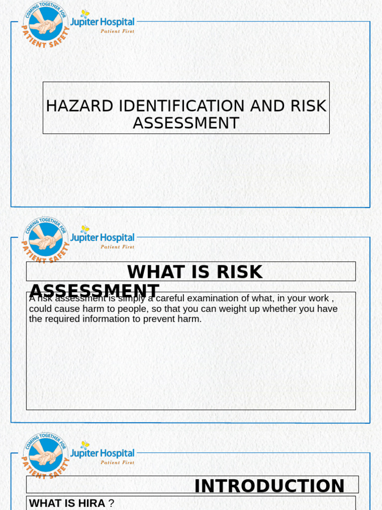 Hira Introduction Brief 1 Pdf Risk Hazards