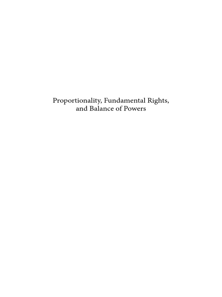 Proportionality and Fundamental Rights | PDF | Utility | Jurisprudence