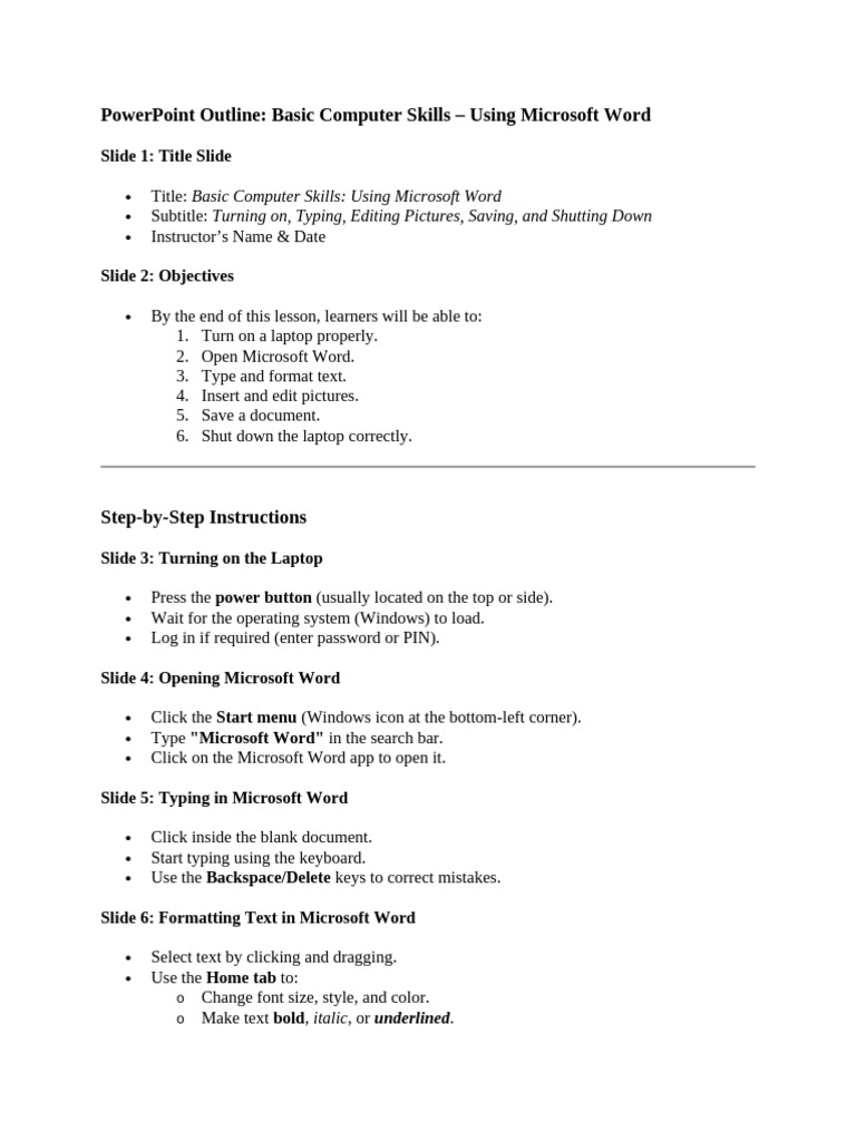 Basic Computer Skills: MS Word Guide | PDF | Microsoft Word | Microsoft ...