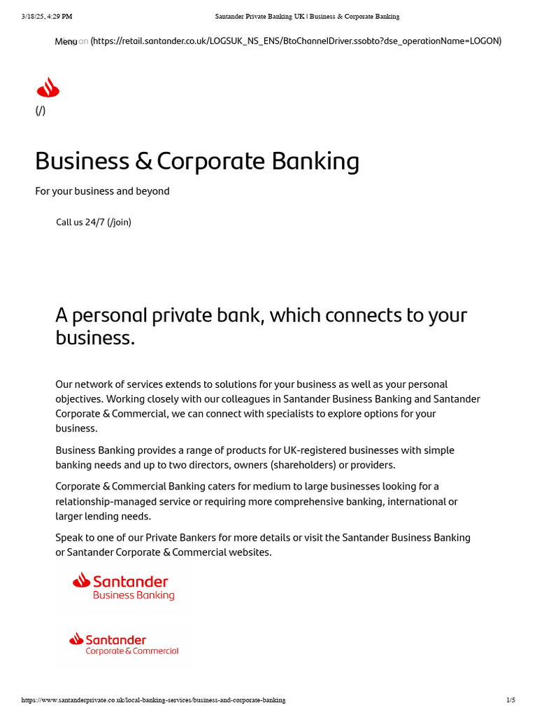 Santander Business &amp; Corporate Banking Guide | PDF | Banks | Money