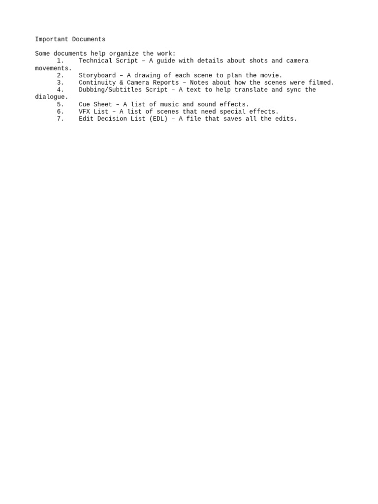 Essential Film Production Documents | PDF