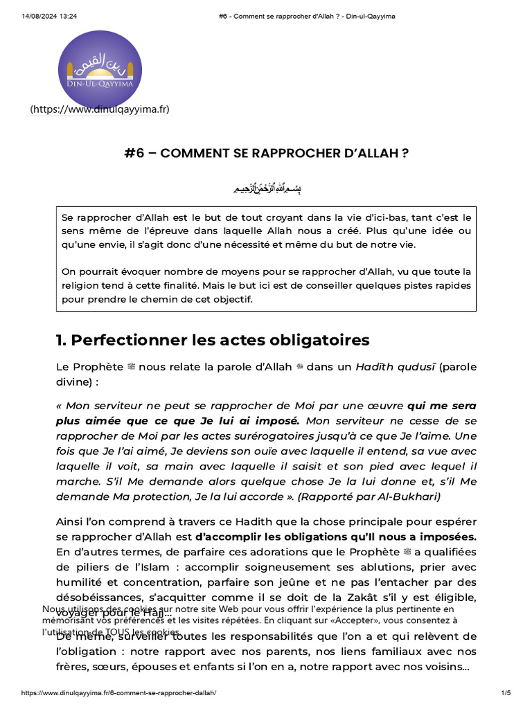 Se rapprocher d'Allah : Guide pratique | PDF | Allah | Prière