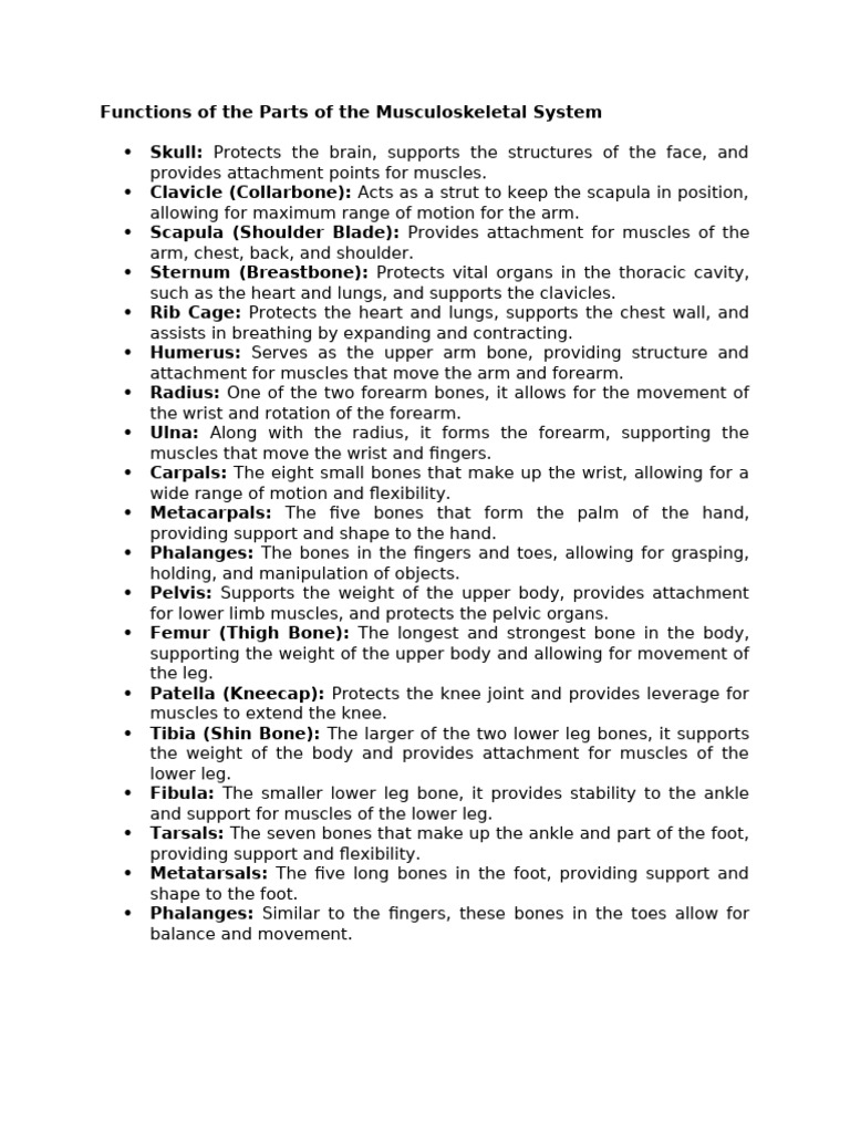Musculoskeletal System Functions & Diseases | PDF | Arthritis | Thorax