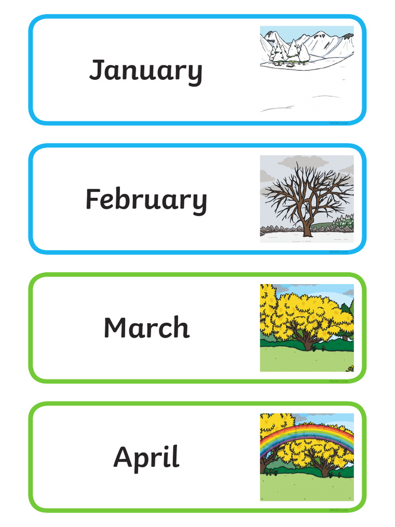 T M 2376 Month of the Year Word Cards Ver 3 | PDF