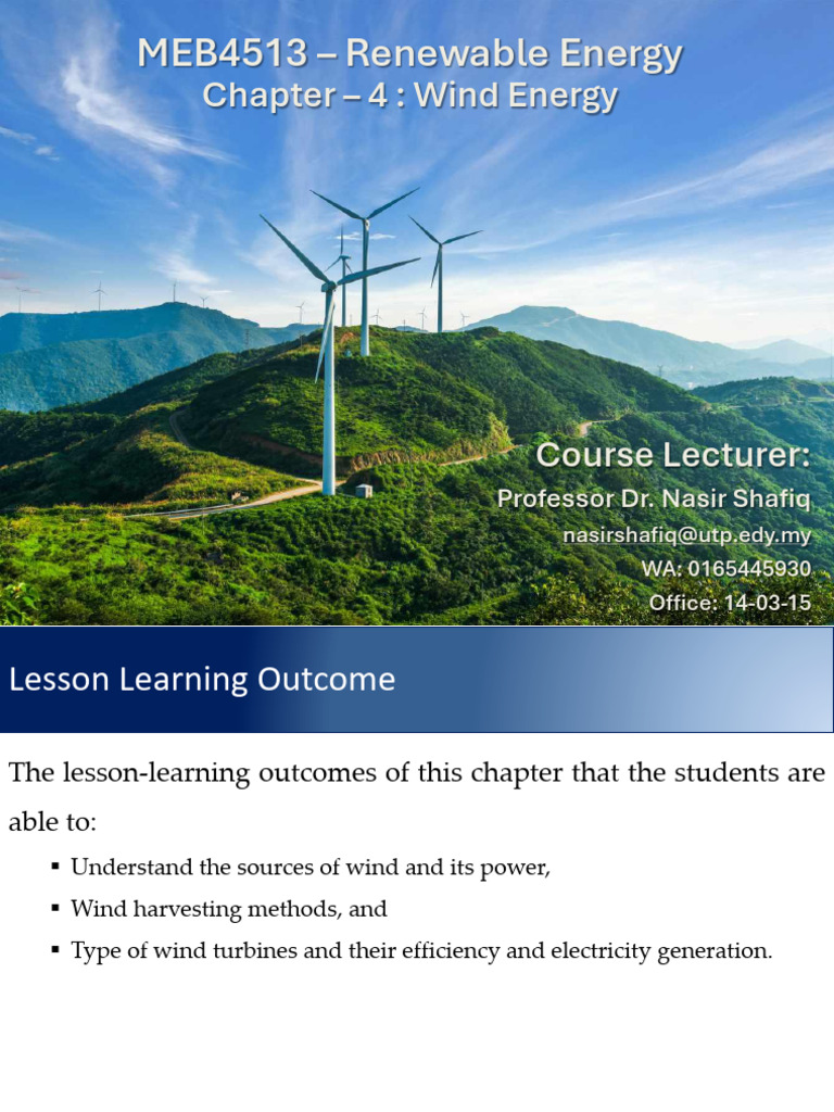 Wind Energy: Conversion and Dynamics | PDF | Atmospheric Circulation ...