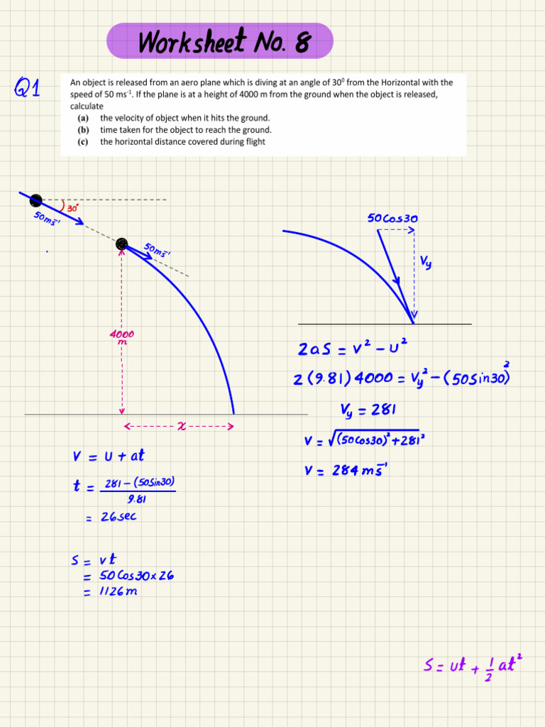 Kinematics Practice Exam Solutions | PDF
