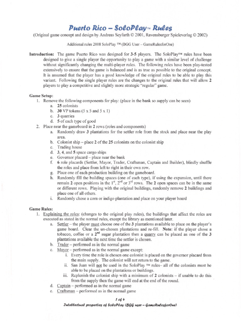 Puerto Rico Solo | PDF