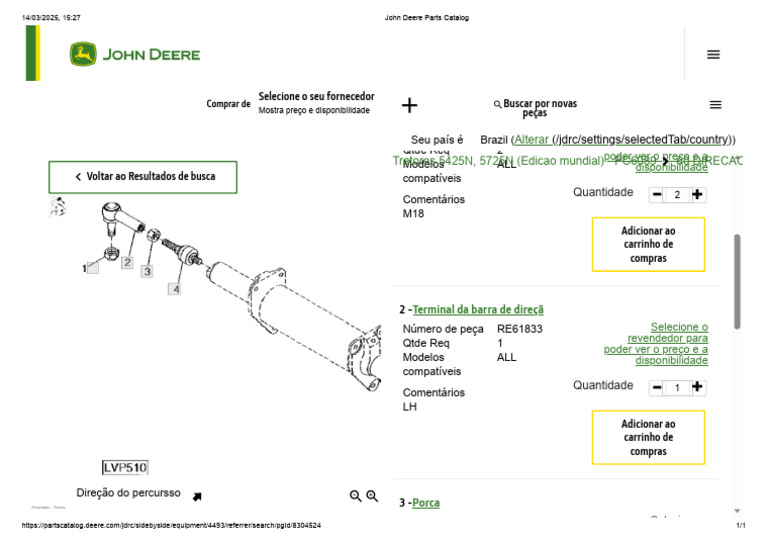 Catálogo de Peças John Deere Brasil | PDF