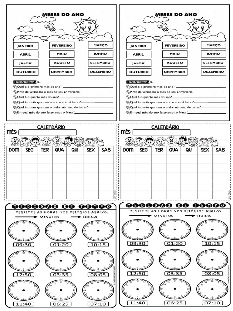 Medidas de Tempo 3º Ano | PDF