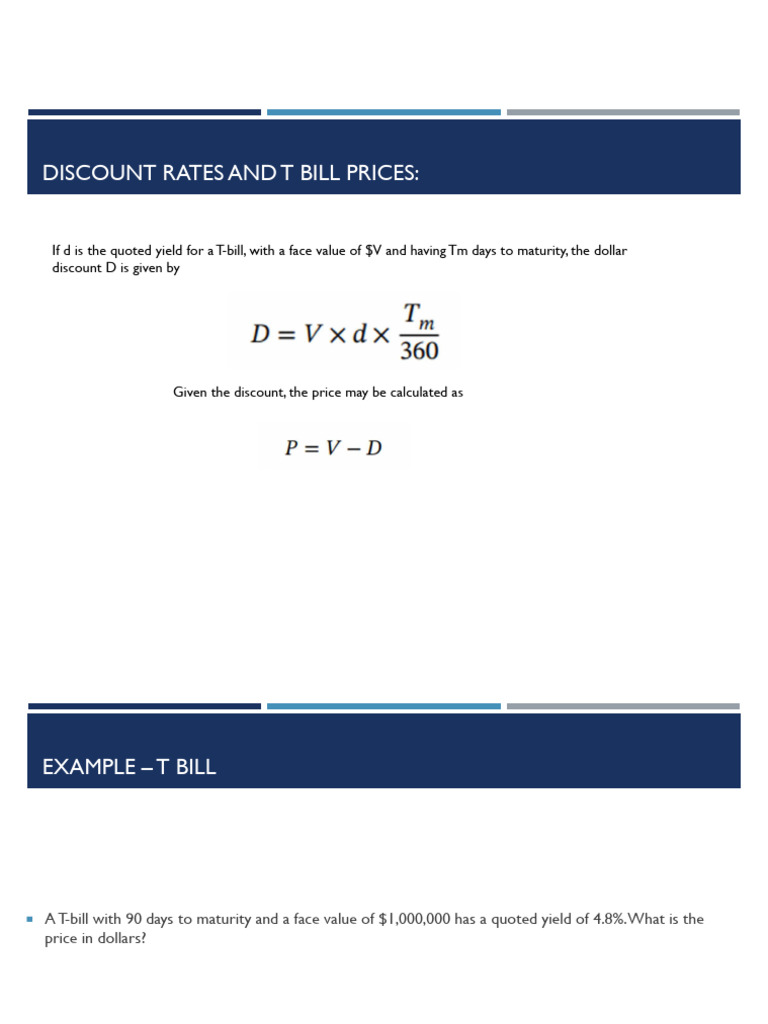 T-Bill Pricing and Commercial Bills Explained | PDF | Bonds (Finance ...