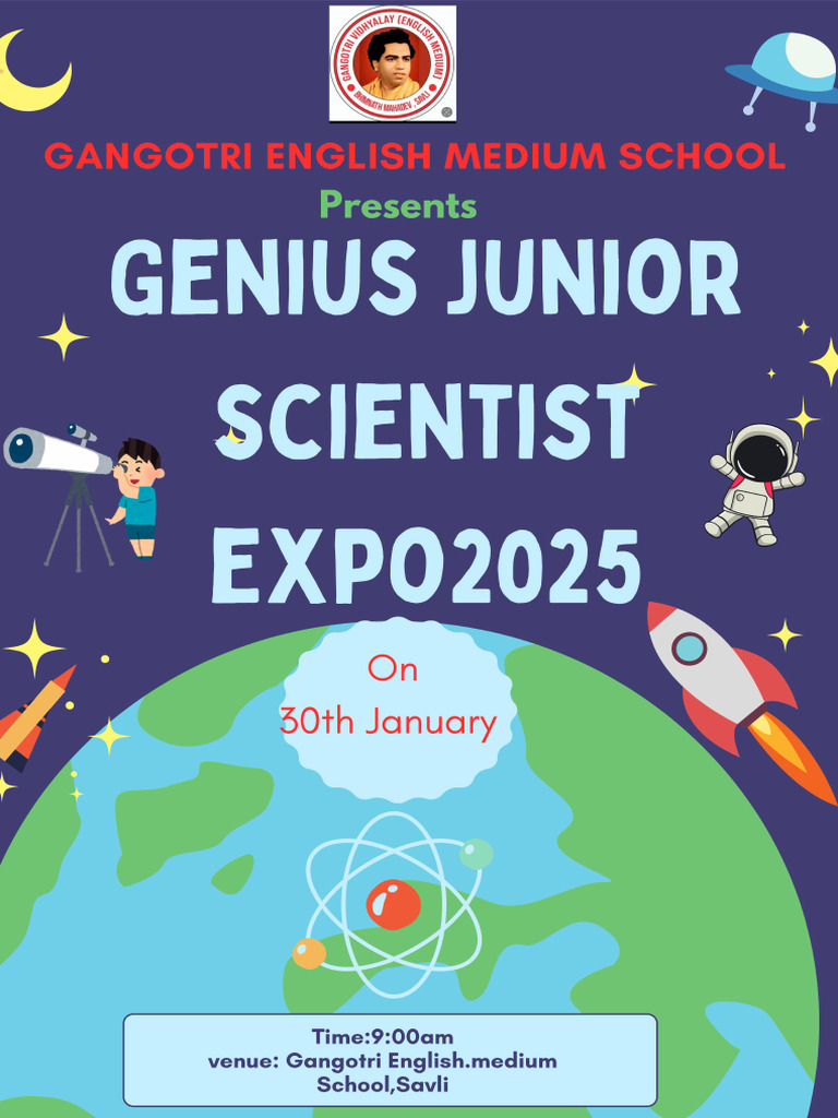 Blue Yellow Playful Illustration Science Fair Poster | PDF