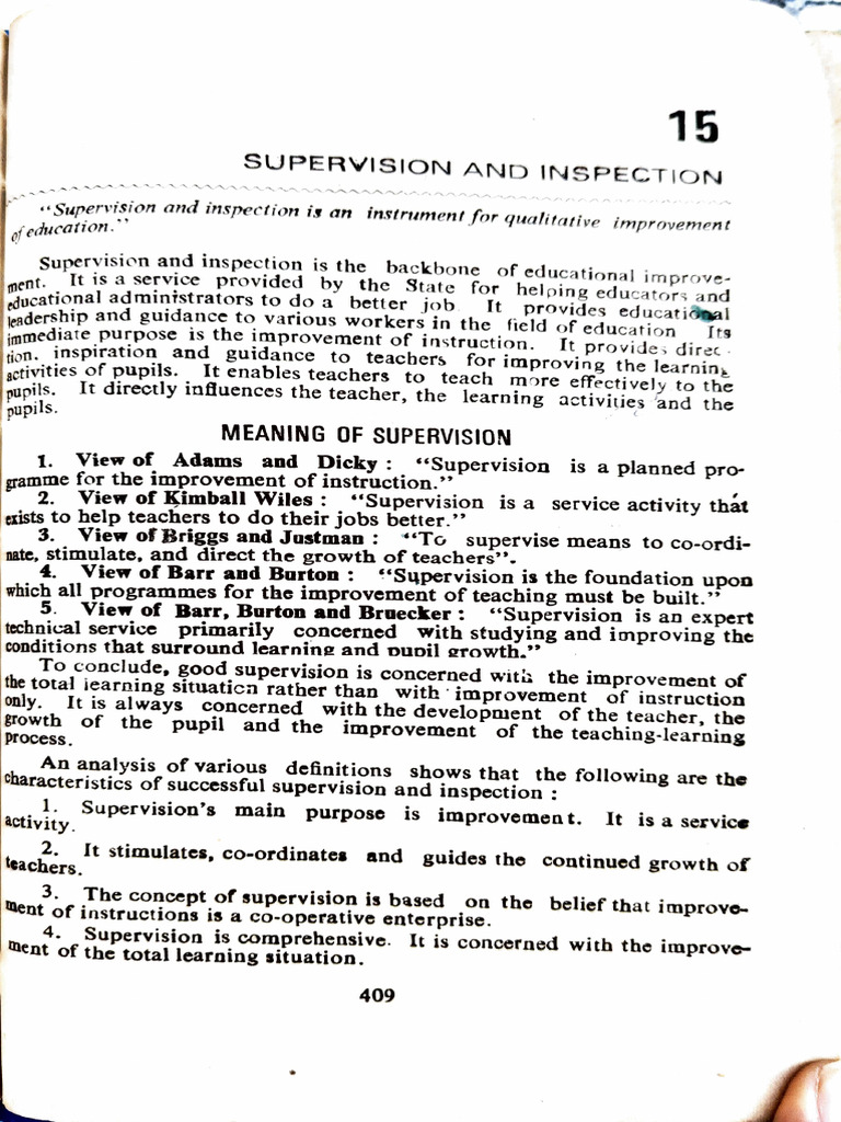 Supervision vs. Inspection in Education | PDF | Teachers | Leadership