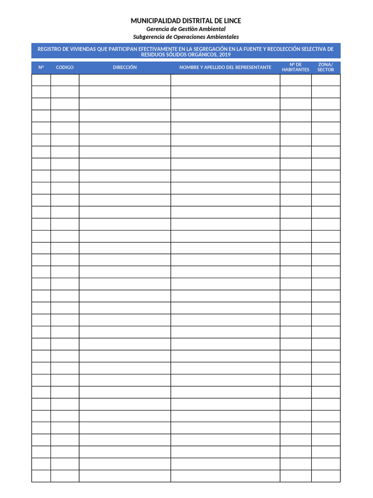 FORMATO DE VALORIZACION DE RRSS ORGANICOS version 01 | PDF | Sector ...