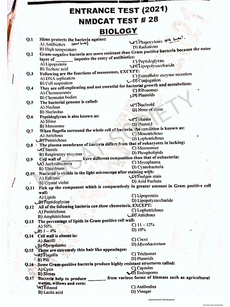 Step Test 28 by Mdcat Society | PDF