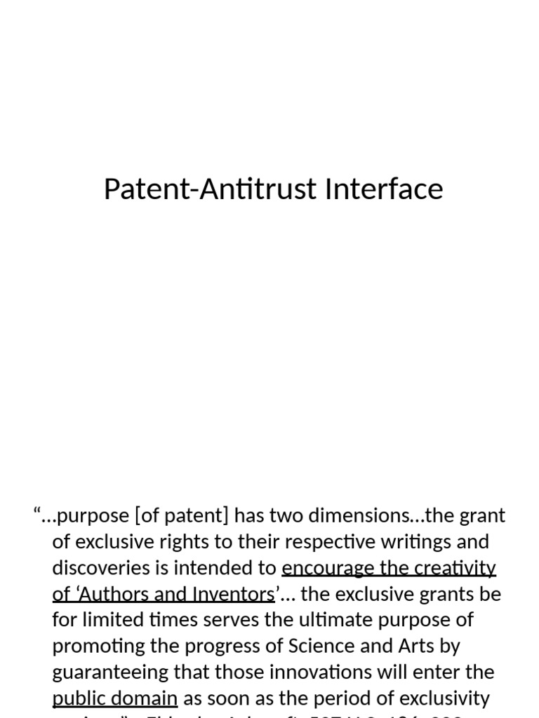 Patent and Antitrust Law Overview | PDF | License | Patent