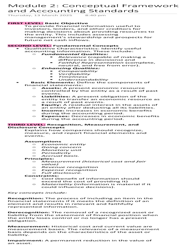 Notes Module 2 Conceptual Framework Pdf