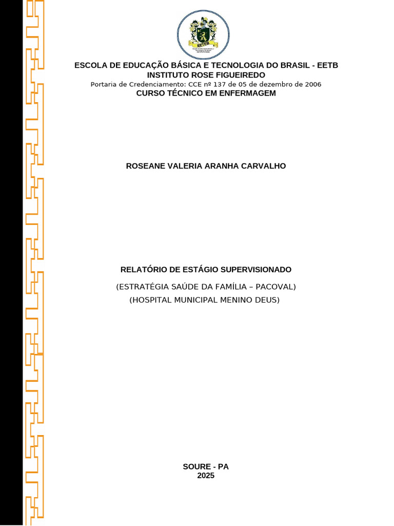 Relatório de Estágio em Enfermagem 2025 | PDF | Enfermagem | Remédio