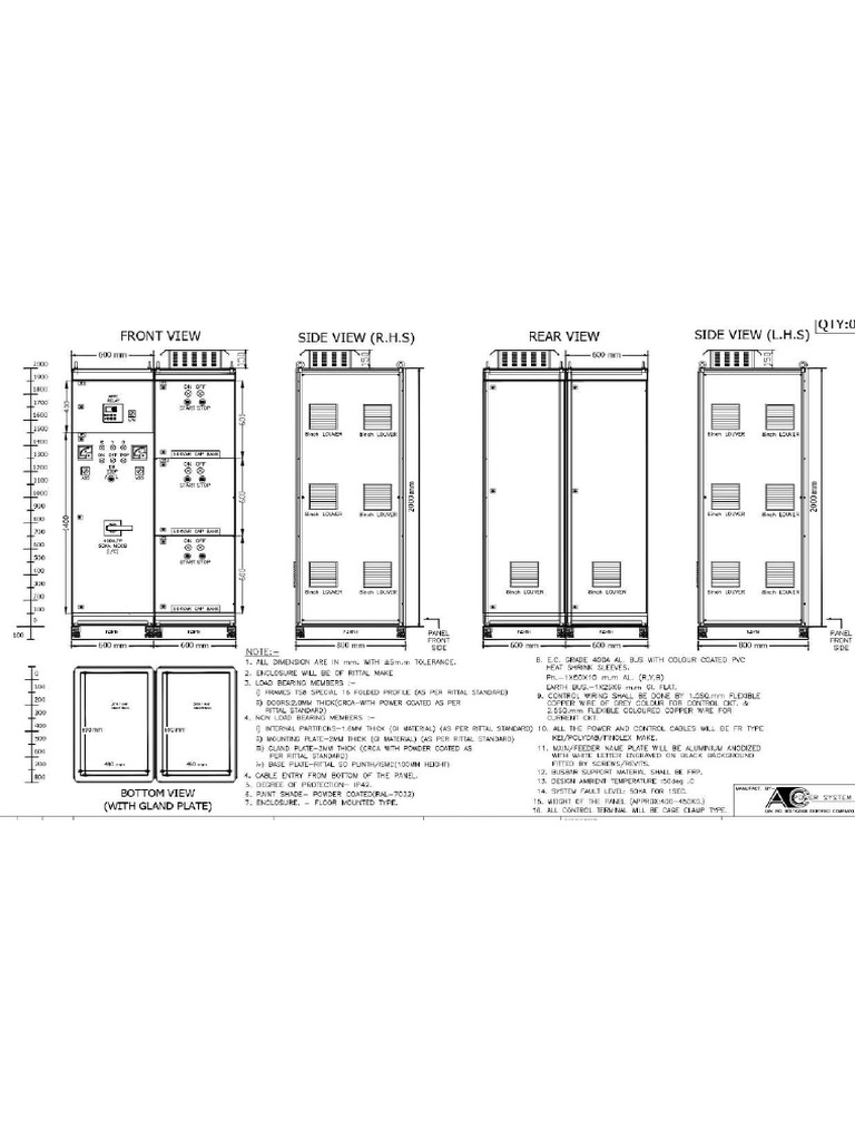 Apfc Panel Ga Drawing | PDF