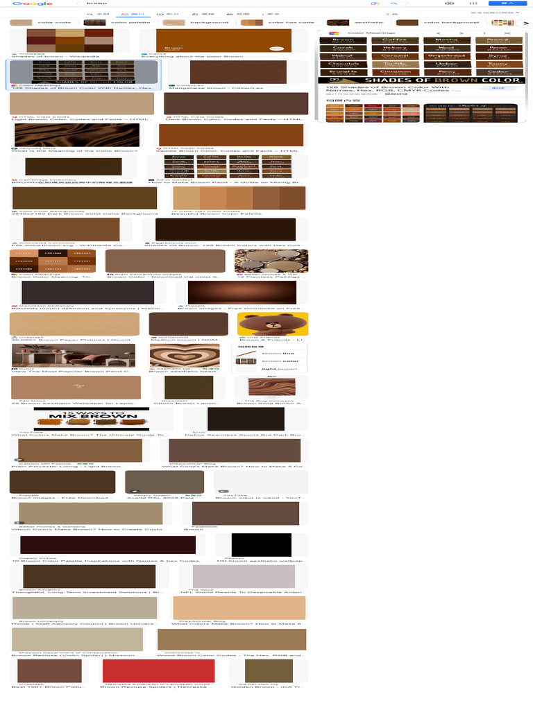 Brown Color Codes and Shades Guide | PDF | Color | Psychophysics