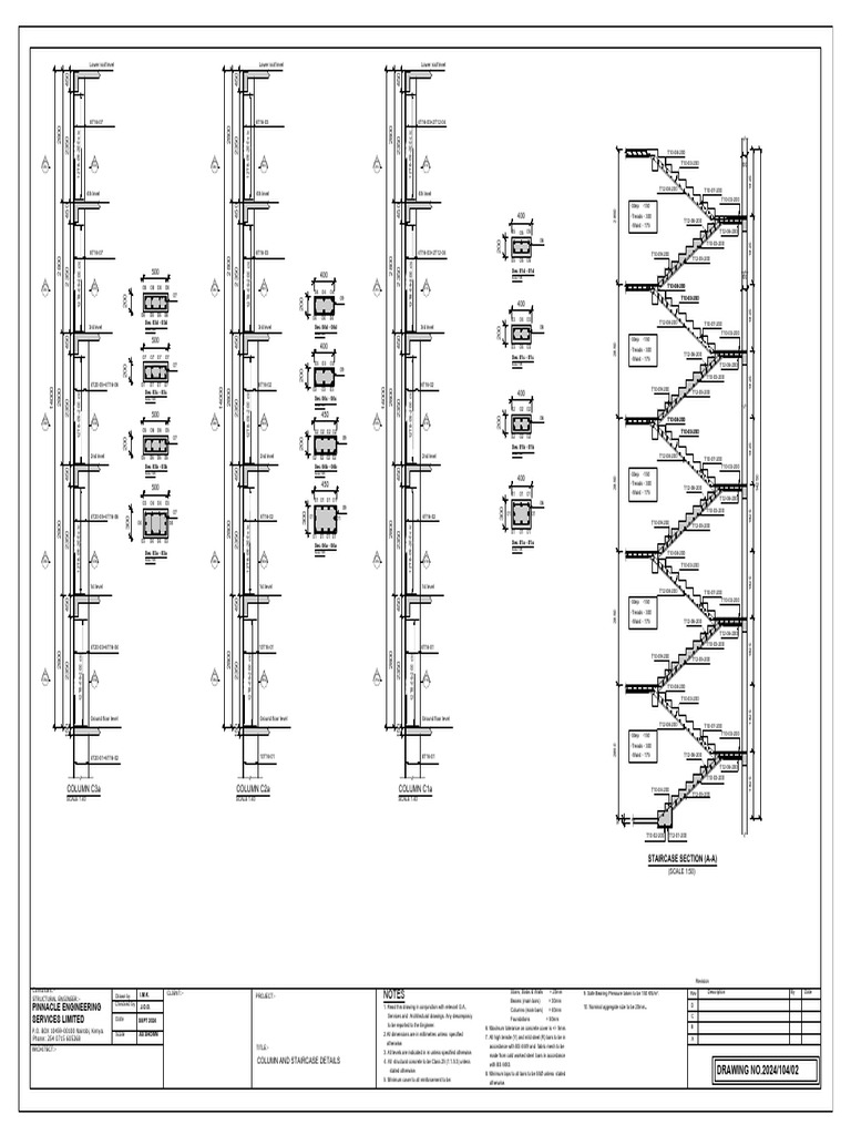 Column and Staircase Structural Plan | PDF