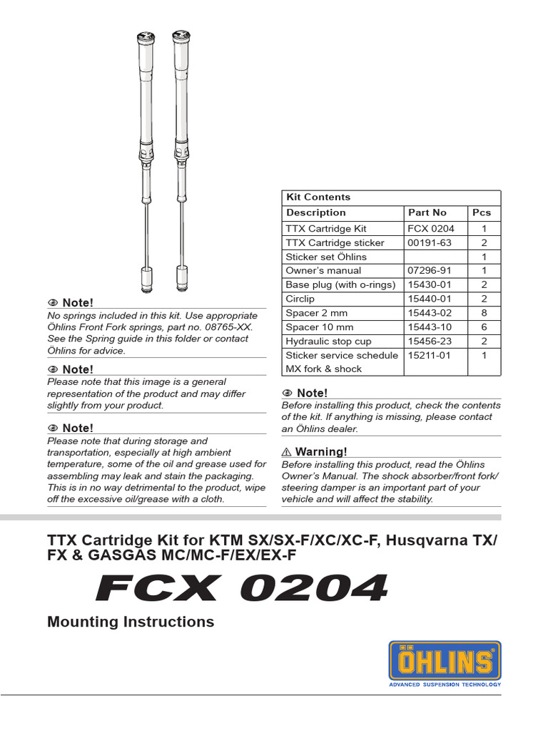 TTX Cartridge Kit Installation Guide | PDF | Vehicle Technology