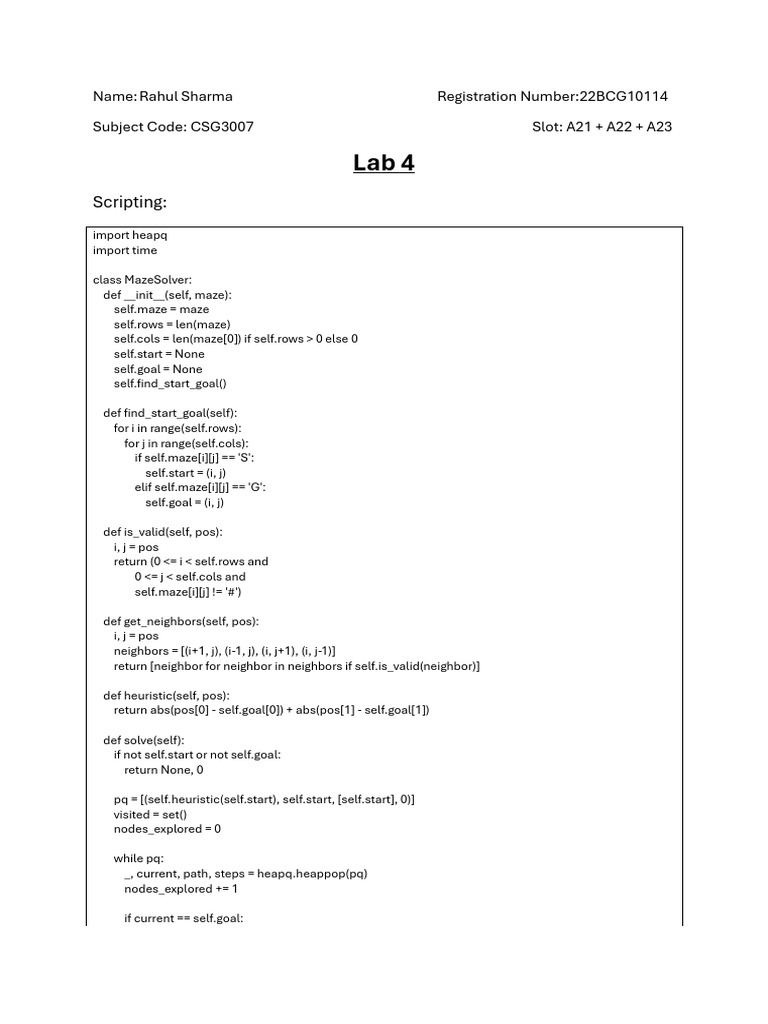 Python Maze Solver with A* Algorithm | PDF
