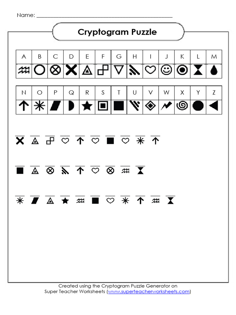 Super Teacher Worksheets Cryptogram Puzzle | PDF