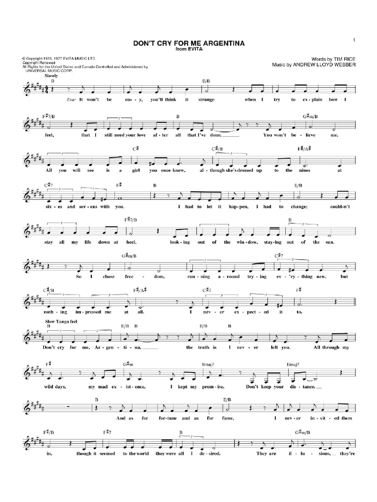 1 Dont Cry For Me | PDF