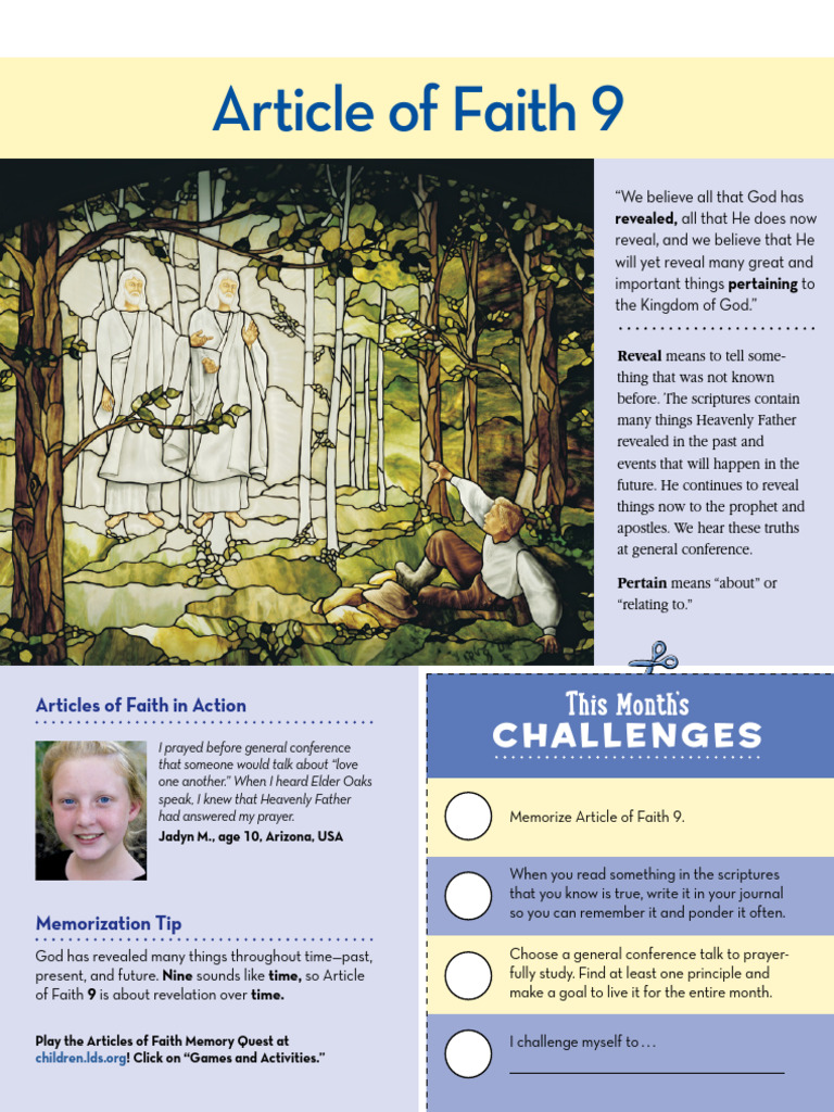 Article of Faith 9: Challenges | PDF | Revelation | Christian Movements